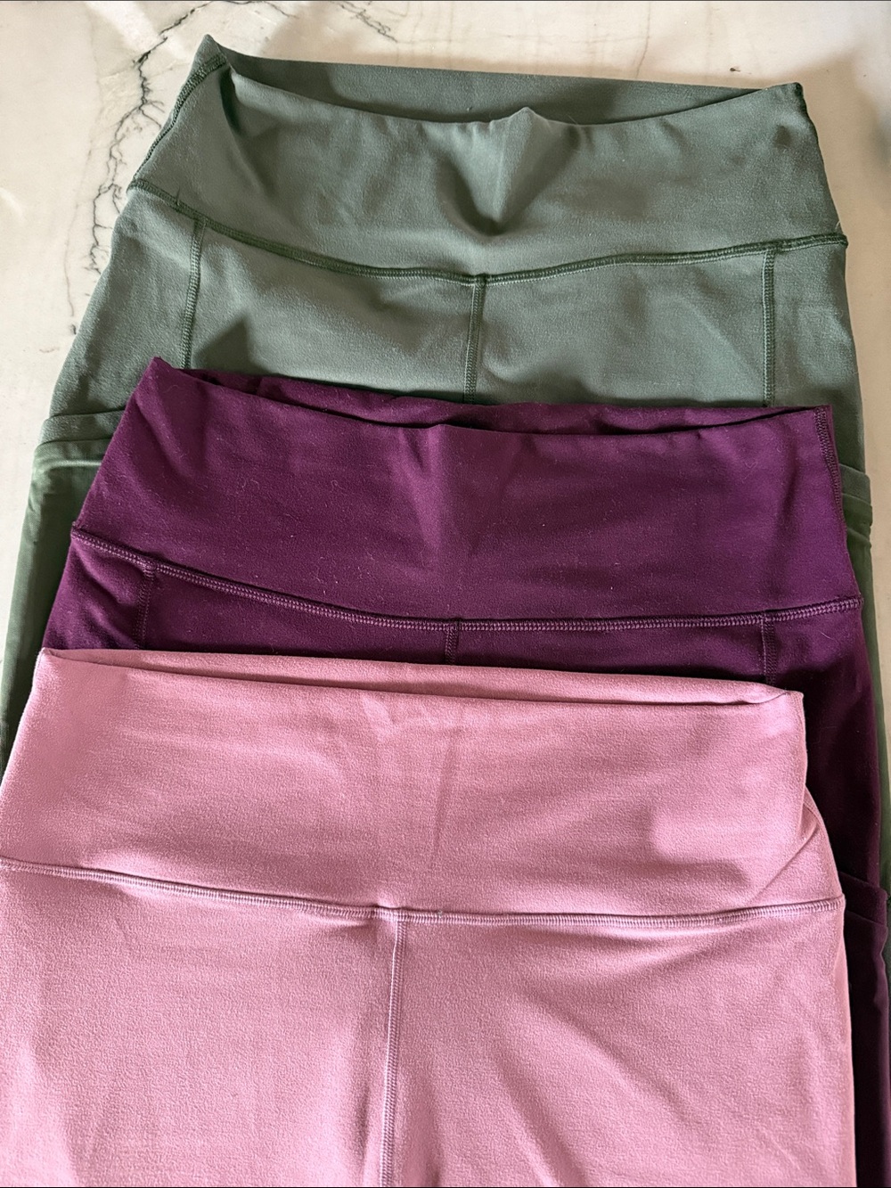 Fabletics Midi Skirts in Sage Green, Plum, Blush Pink